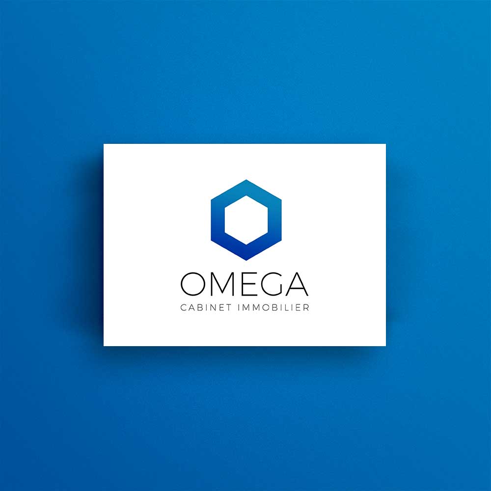 Identité visuelle du cabinet immobilier Omega